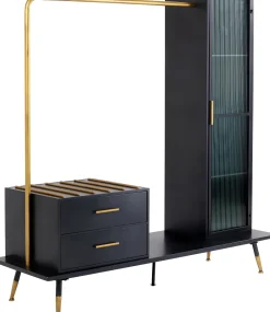 Garderoba Z Szufladami Czarno-złota 170x180 Cm*KARE Design