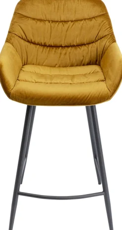 Hoker Aksamitny żółty Z Oparciem I Podłokietnikami 69 Cm*KARE Design Online