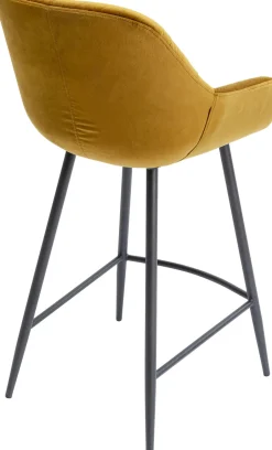 Hoker Aksamitny żółty Z Oparciem I Podłokietnikami 69 Cm*KARE Design Online