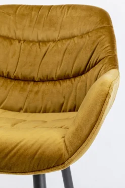 Hoker Aksamitny żółty Z Oparciem I Podłokietnikami 69 Cm*KARE Design Online