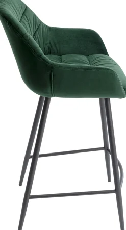 Hoker Aksamitny Zielony Z Oparciem I Podłokietnikami 69 Cm*KARE Design Discount