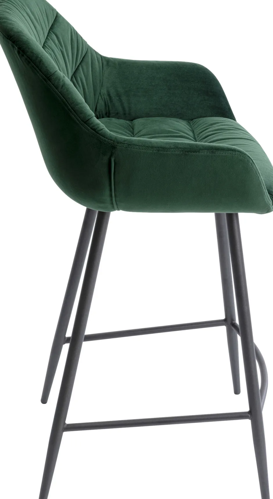 Hoker Aksamitny Zielony Z Oparciem I Podłokietnikami 69 Cm*KARE Design Discount