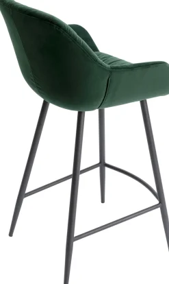 Hoker Aksamitny Zielony Z Oparciem I Podłokietnikami 69 Cm*KARE Design Discount