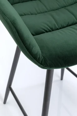 Hoker Aksamitny Zielony Z Oparciem I Podłokietnikami 69 Cm*KARE Design Discount