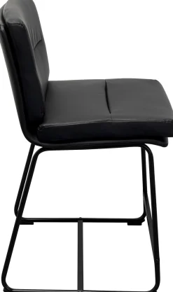 Hoker Niski W Kolorze Czarnym Ekoskóra I Stal 60 Cm*KARE Design
