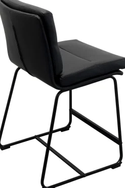 Hoker Niski W Kolorze Czarnym Ekoskóra I Stal 60 Cm*KARE Design
