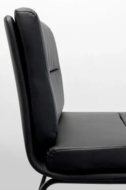 Hoker Niski W Kolorze Czarnym Ekoskóra I Stal 60 Cm*KARE Design