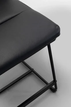 Hoker Niski W Kolorze Czarnym Ekoskóra I Stal 60 Cm*KARE Design