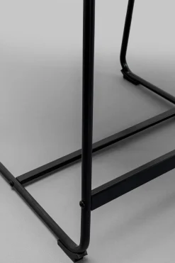 Hoker Niski W Kolorze Czarnym Ekoskóra I Stal 60 Cm*KARE Design