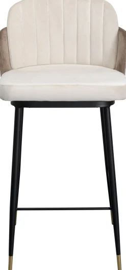 Hoker Welurowy Beżowy Nogi Czarno-złote 50x99 Cm*KARE Design Best