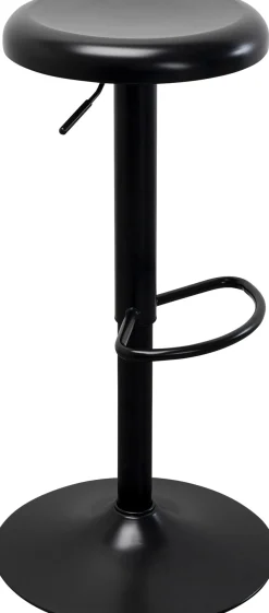 Hoker W Kolorze Czarnym Z Regulacją Wysokości Okrągłe Siedzisko 60-82 Cm*KARE Design