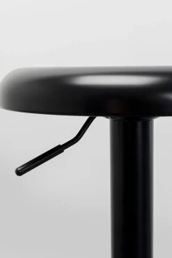 Hoker W Kolorze Czarnym Z Regulacją Wysokości Okrągłe Siedzisko 60-82 Cm*KARE Design