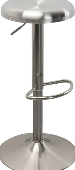 Hoker W Kolorze Srebrnym Z Regulacją Wysokości Okrągłe Siedzisko 60-82 Cm*KARE Design New
