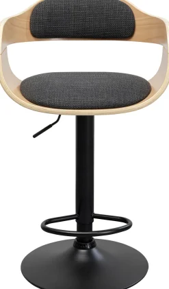 Hoker Z Regulacją Wysokości Naturalne Drewno I Sklejka Noga Czarna Stalowa 64-85 Cm*KARE Design Hot
