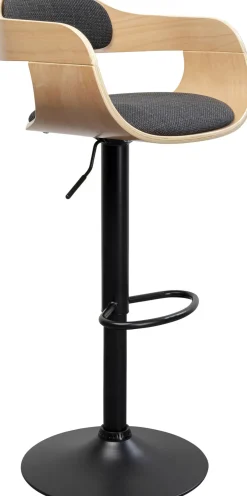 Hoker Z Regulacją Wysokości Naturalne Drewno I Sklejka Noga Czarna Stalowa 64-85 Cm*KARE Design Hot