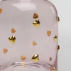 Karafka Szklana Różowa Wzór Złote Serduszka 755 Ml*KARE Design Outlet