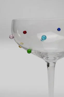Kieliszek Do Koktajli Szklany Z Kolorowymi Detalami 340 Ml*KARE Design