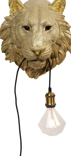 Kinkiet Tiger Head 34x38 Cm Złoty*KARE Design Clearance