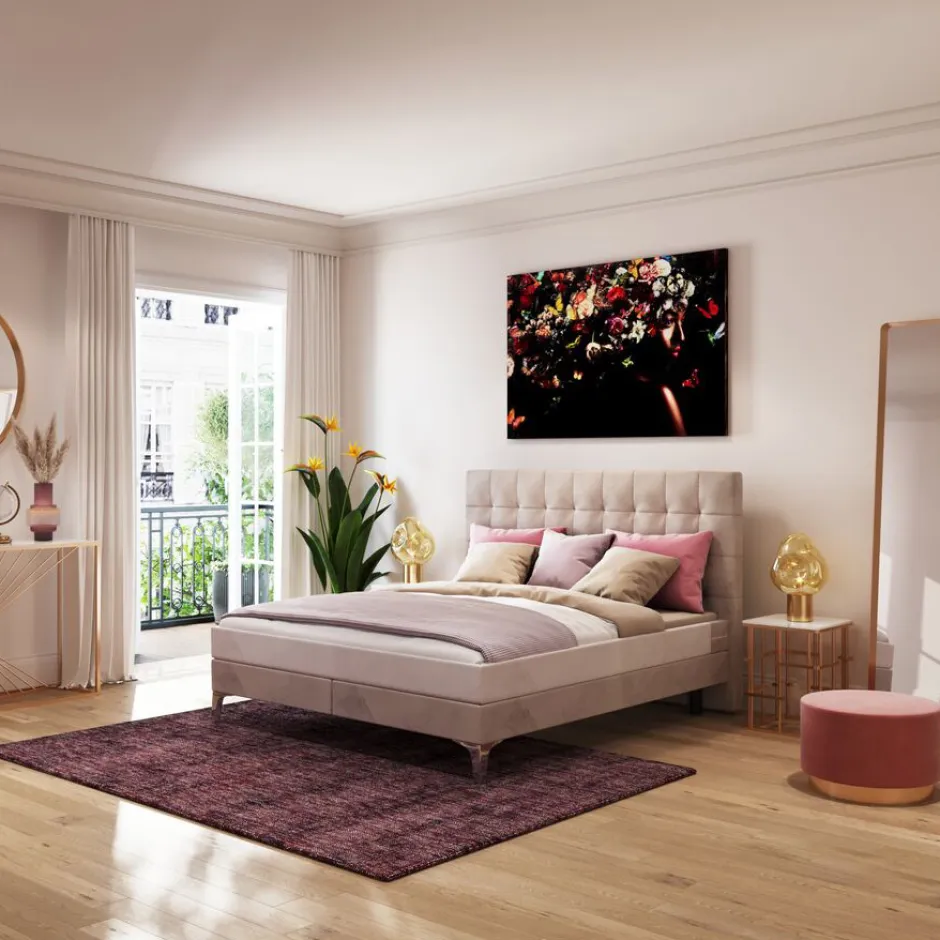 Łóżko Benito Star 160x200 Cm Kremowe*KARE Design