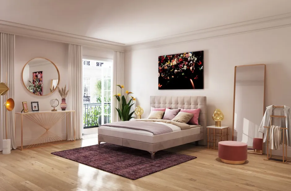 Łóżko Benito Star 160x200 Cm Kremowe*KARE Design