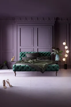 Łóżko Desire Velvet 160x200 Cm Zielone*KARE Design Hot