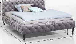 Łóżko Desire 200x200 Cm Szare*KARE Design