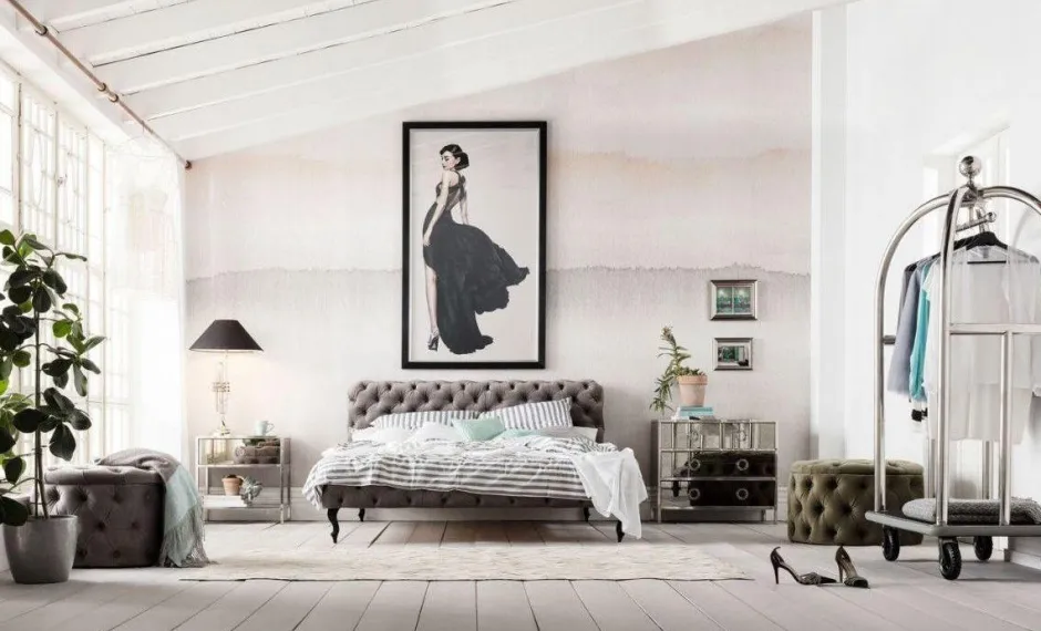 Łóżko Desire 200x200 Cm Szare*KARE Design