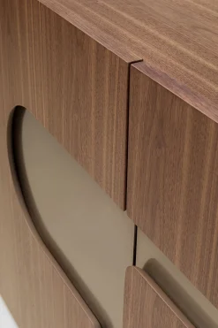 Komoda Brązowa Fornirowana 3-drzwiowa 200x76 Cm*KARE Design
