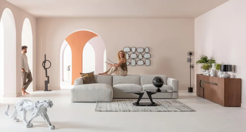 Komoda Brązowa Fornirowana 3-drzwiowa 200x76 Cm*KARE Design
