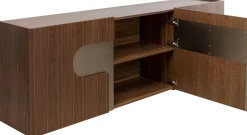 Komoda Brązowa Fornirowana 3-drzwiowa 200x76 Cm*KARE Design