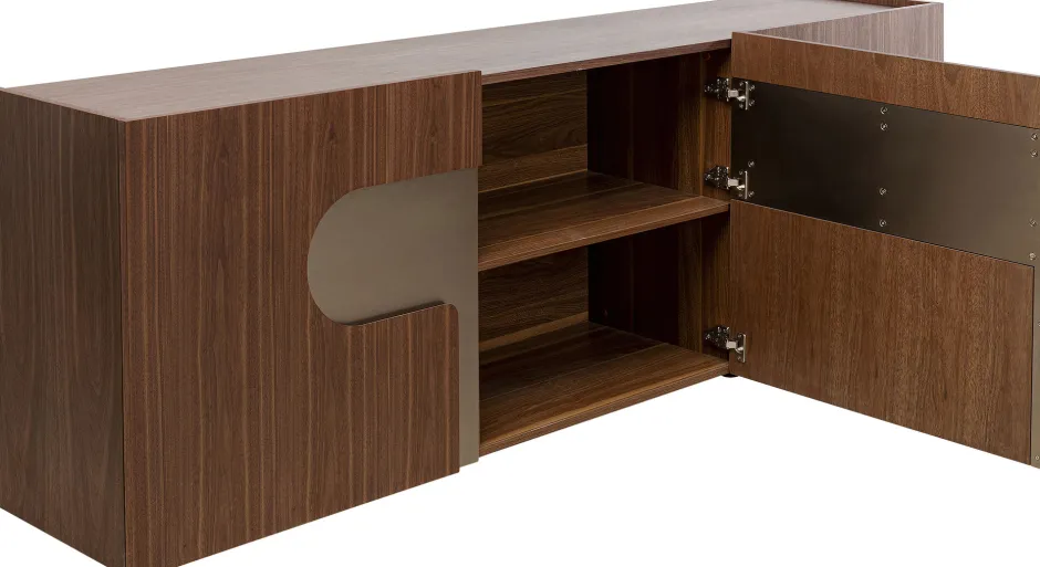 Komoda Brązowa Fornirowana 3-drzwiowa 200x76 Cm*KARE Design