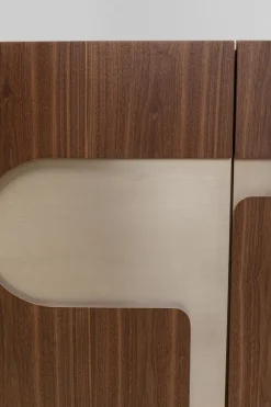 Komoda Brązowa Fornirowana 3-drzwiowa 200x76 Cm*KARE Design
