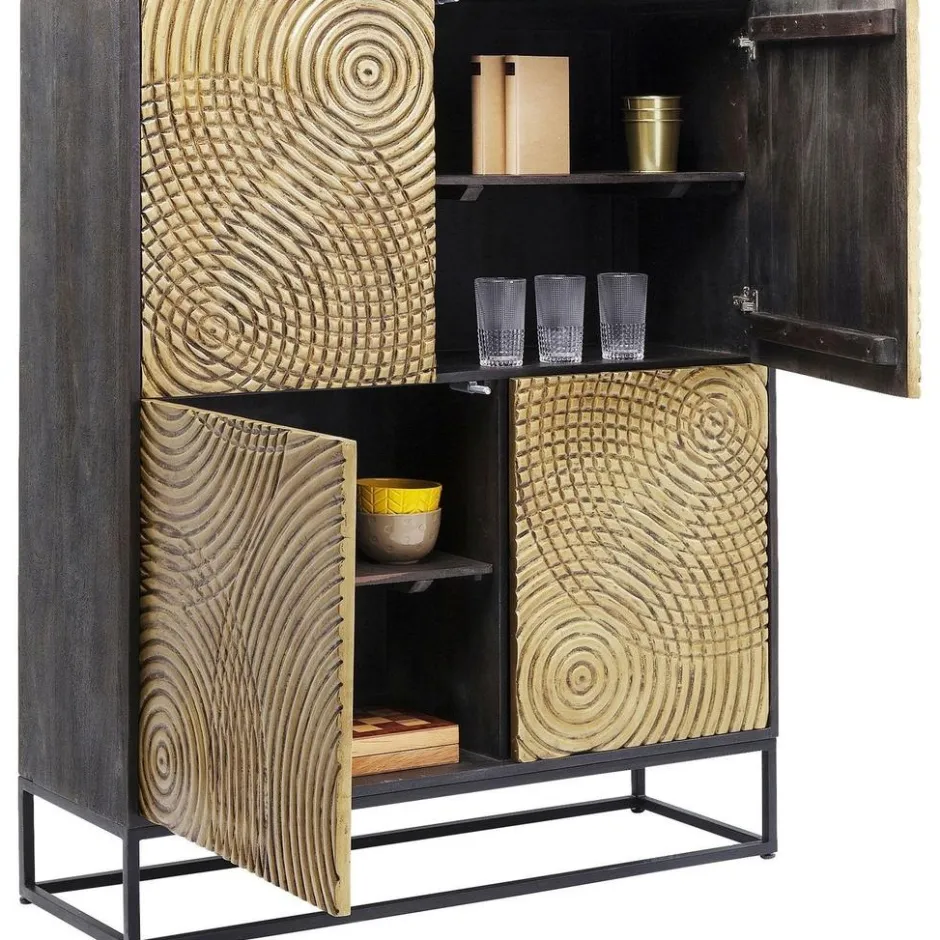 Komoda Circulo 120x150 Cm Czarno-złota*KARE Design Sale