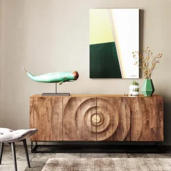 Komoda Drewniana Czterodrzwiowa Boho Podstawa Czarna 177x75 Cm*KARE Design Hot