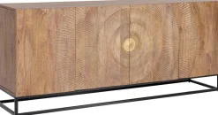 Komoda Drewniana Czterodrzwiowa Boho Podstawa Czarna 177x75 Cm*KARE Design Hot