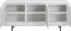 Komoda 3-drzwiowa Biała Skandynawska Drewno I MDF Nogi Czarne 160x75 Cm*KARE Design Clearance