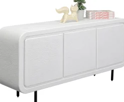 Komoda 3-drzwiowa Biała Skandynawska Drewno I MDF Nogi Czarne 160x75 Cm*KARE Design Clearance