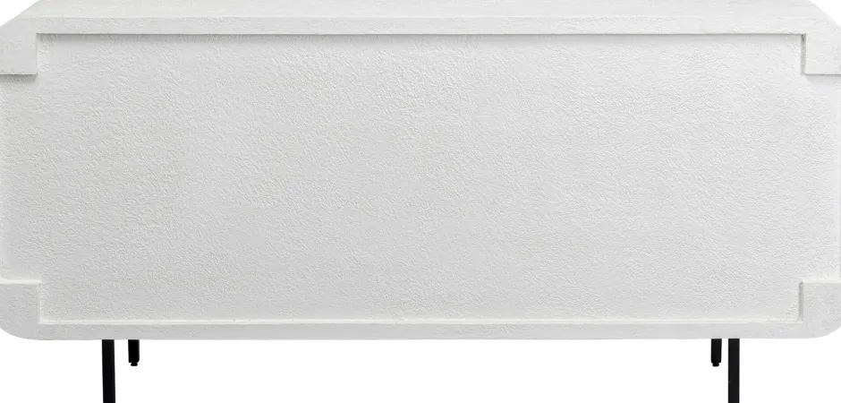Komoda 3-drzwiowa Biała Skandynawska Drewno I MDF Nogi Czarne 160x75 Cm*KARE Design Clearance