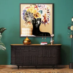 Komoda 3-drzwiowa Boho Drewno Mango Czarne Blat Naturalny 160x75 Cm*KARE Design Outlet