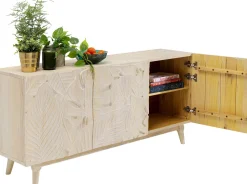 Komoda 3-drzwiowa Drewniana Boho Motyw Roślinny 160x75 Cm*KARE Design Clearance