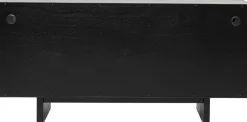 Komoda 4-drzwiowa Fornirowana Czarna Front Srebrny Ze Stali Nierdzewnej 160x78 Cm*KARE Design Clearance
