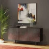 Komoda 3-drzwiowa Fornirowana Czarna Front Kolorowy 160x75 Cm*KARE Design New