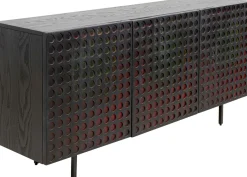 Komoda 3-drzwiowa Fornirowana Czarna Front Kolorowy 160x75 Cm*KARE Design New
