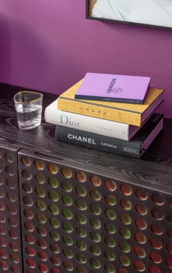 Komoda 3-drzwiowa Fornirowana Czarna Front Kolorowy 160x75 Cm*KARE Design New