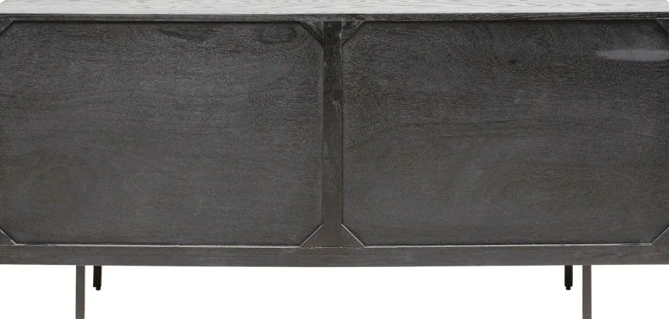 Komoda 3-drzwiowa Fornirowana Czarna Front Kolorowy 160x75 Cm*KARE Design New