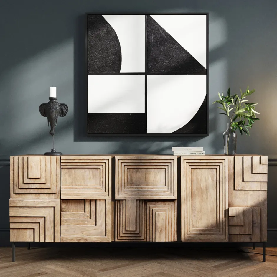 Komoda 5-drzwiowa Rustykalna Z Drewna Mango 184x76 Cm*KARE Design Discount