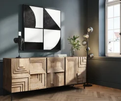 Komoda 5-drzwiowa Rustykalna Z Drewna Mango 184x76 Cm*KARE Design Discount
