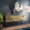 Komoda 4-drzwiowa Złota Ręcznie Kuta Stal Mosiężna 183x86 Cm*KARE Design Sale