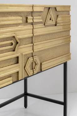 Komoda 4-drzwiowa Złota Ręcznie Kuta Stal Mosiężna 183x86 Cm*KARE Design Sale