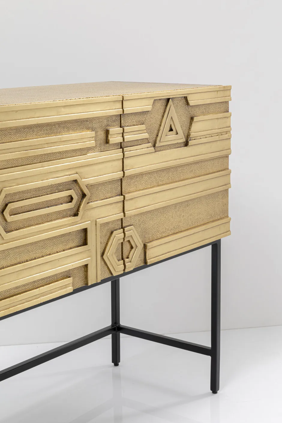Komoda 4-drzwiowa Złota Ręcznie Kuta Stal Mosiężna 183x86 Cm*KARE Design Sale